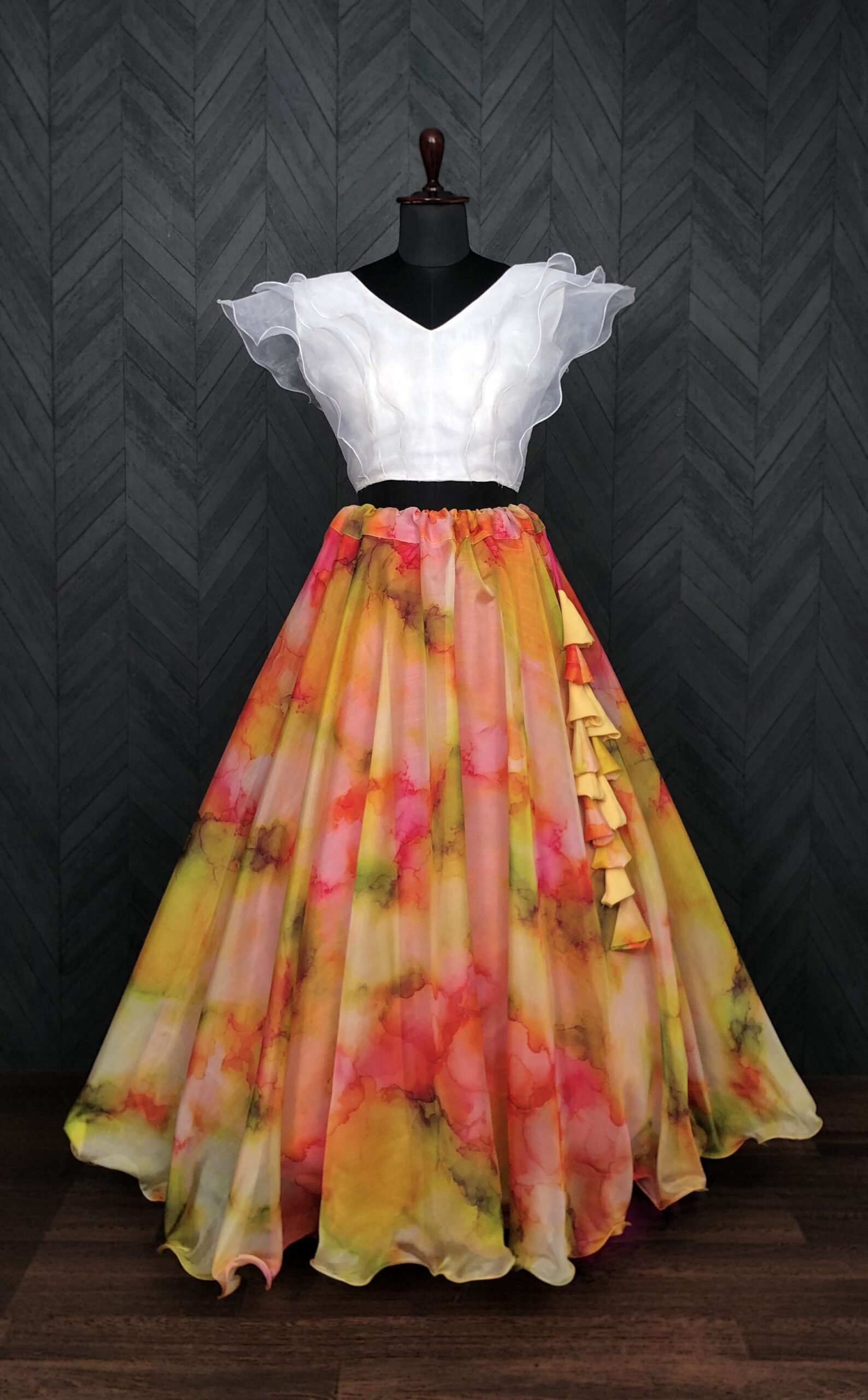 Premium Designer Digital Printed Soft Organza Lehenga Choli Set - Image 2